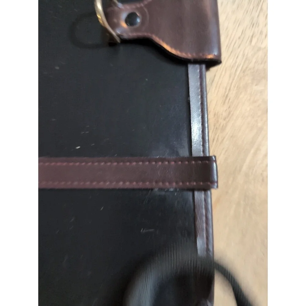 Genuine Leather Tie Travel Mjg Storage Case Hanging VTG Retro Organizer‎ Necktie